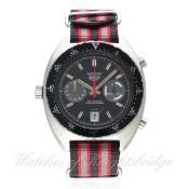 A GENTLEMAN'S STAINLESS STEEL KENYAN AIR FORCE HEUER AUTAVIA AUTOMATIC CHRONOGRAPH WRIST WATCH CIRCA