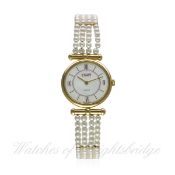 A FINE & RARE LADIES 18K SOLID GOLD AND PEARL VAN CLEEF & ARPELS PARIS BRACELET WATCH CIRCA 1990s,