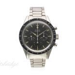 A RARE GENTLEMAN'S STAINLESS STEEL OMEGA SPEEDMASTER CHRONOGRAPH BRACELET WATCH CIRCA 1962, REF.