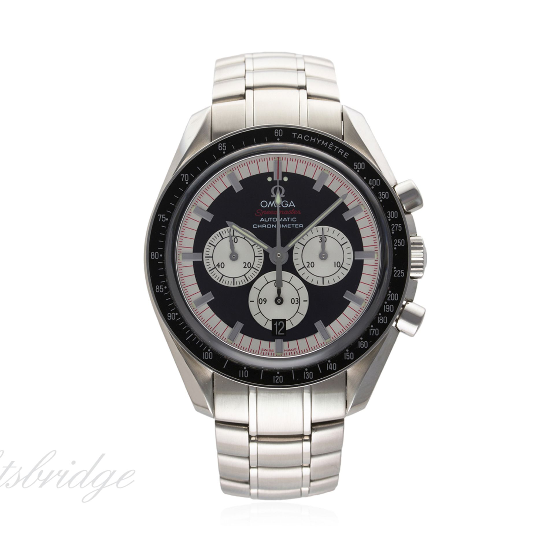 A GENTLEMAN'S STAINLESS STEEL OMEGA SPEEDMASTER AUTOMATIC CHRONOGRAPH BRACELET WATCH CIRCA 2012,