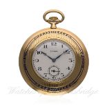 AN 18K SOLID GOLD & ENAMEL CYMA POCKET WATCH CIRCA 1920s
D: Silver dial with black Arabic