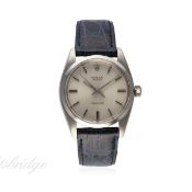 A GENTLEMAN'S STAINLESS STEEL ROLEX OYSTER PRECISION WRIST WATCH CIRCA 1980 REF. 6426
D: Silver dial