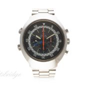 A GENTLEMAN'S STAINLESS STEEL OMEGA FLIGHTMASTER CHRONOGRAPH BRACELET WATCH CIRCA 1970, REF. 145.036