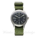 A GENTLEMAN'S STAINLESS STEEL KENYAN ARMY HAMILTON GENERAL SERVICE TROPICALIZED WRIST WATCH REF.