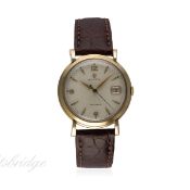 A GENTLEMAN'S 9CT SOLID GOLD ROLEX PRECISION DATE WRIST WATCH DATED 1955 FROM CASE BACK