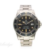 A GENTLEMAN'S STAINLESS STEEL ROLEX OYSTER PERPETUAL DATE SUBMARINER BRACELET WATCH CIRCA 1974, REF.