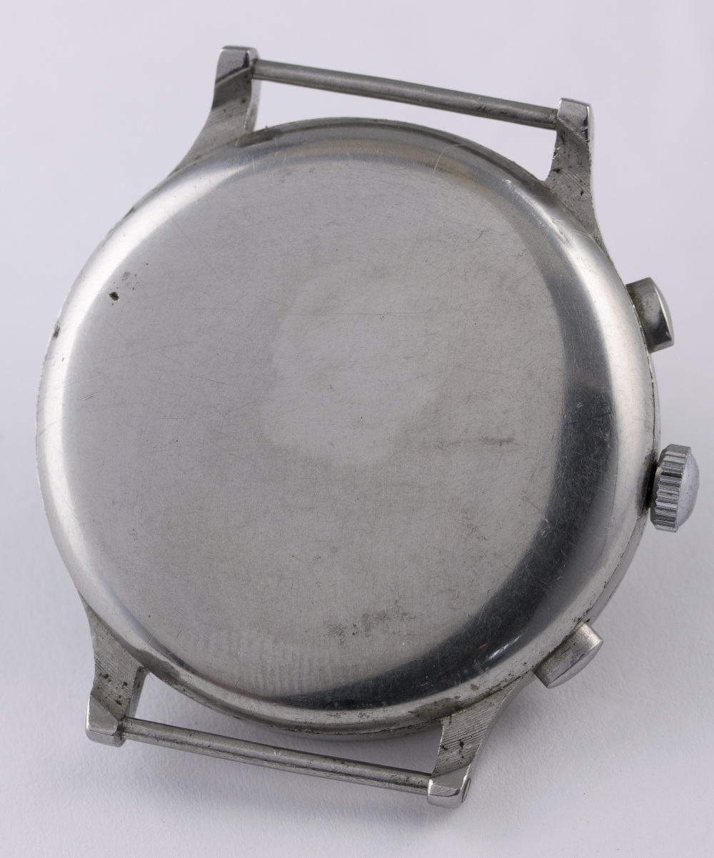 A RARE GENTLEMAN'S STAINLESS STEEL EBERHARD & CO CHRONOGRAPH WRIST WATCH CIRCA 1930s, REF. 7197
D: - Image 4 of 8