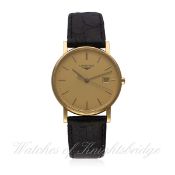 A GENTLEMAN'S 18K SOLID GOLD LONGINES WRIST WATCH CIRCA 1990, REF. L78886
D: Champagne dial with