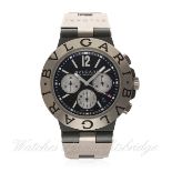 A RARE GENTLEMAN'S LARGE SIZE BULGARI DIAGONO TITANIUM AUTOMATIC CHRONOGRAPH WRIST WATCH CIRCA 2008,