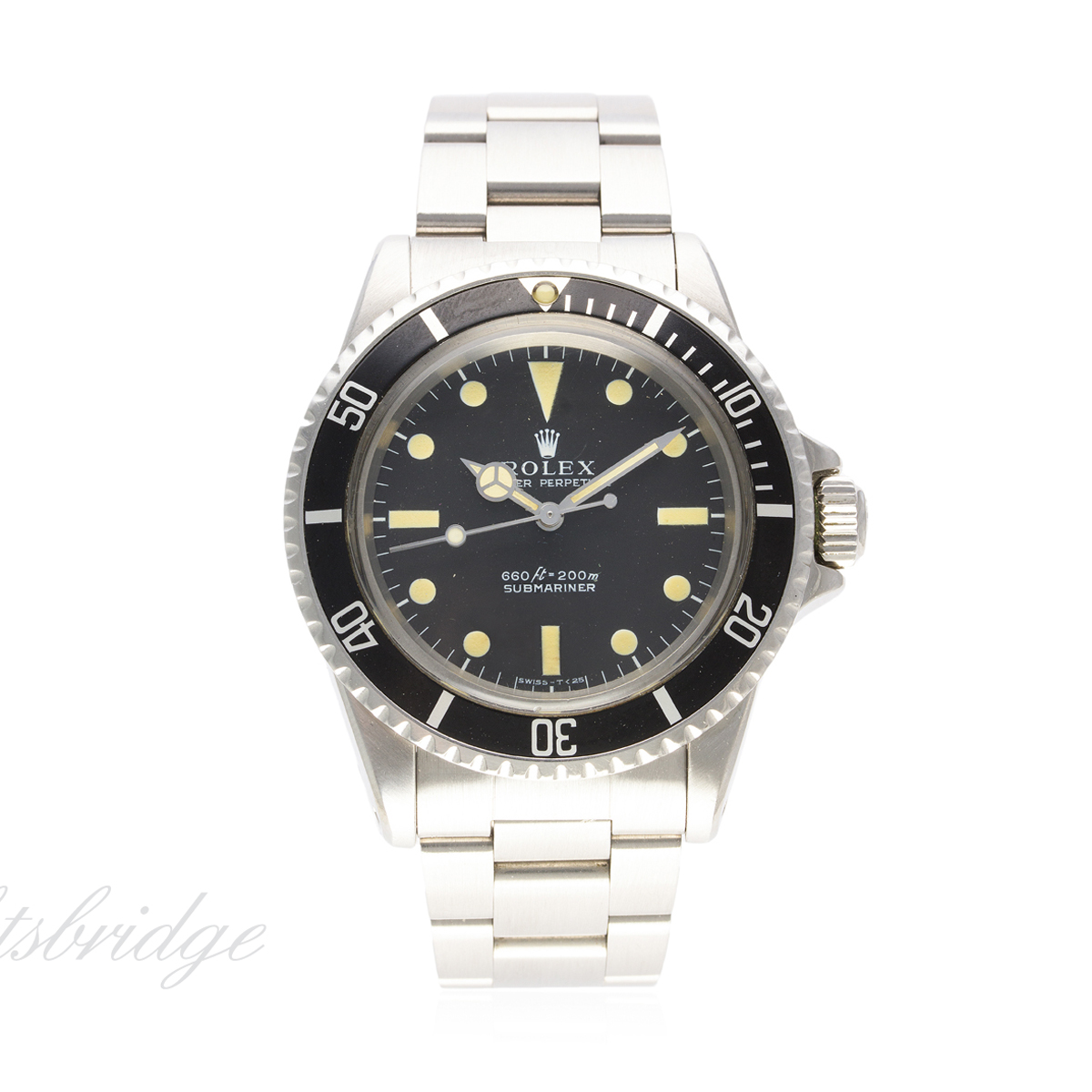 A GENTLEMAN'S STAINLESS STEEL ROLEX OYSTER PERPETUAL SUBMARINER BRACELET WATCH CIRCA 1970, REF. 5513