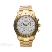 A FINE & RARE GENTLEMAN'S 18K SOLID GOLD ZENITH EL PRIMERO AUTOMATIC CHRONOGRAPH BRACELET WATCH