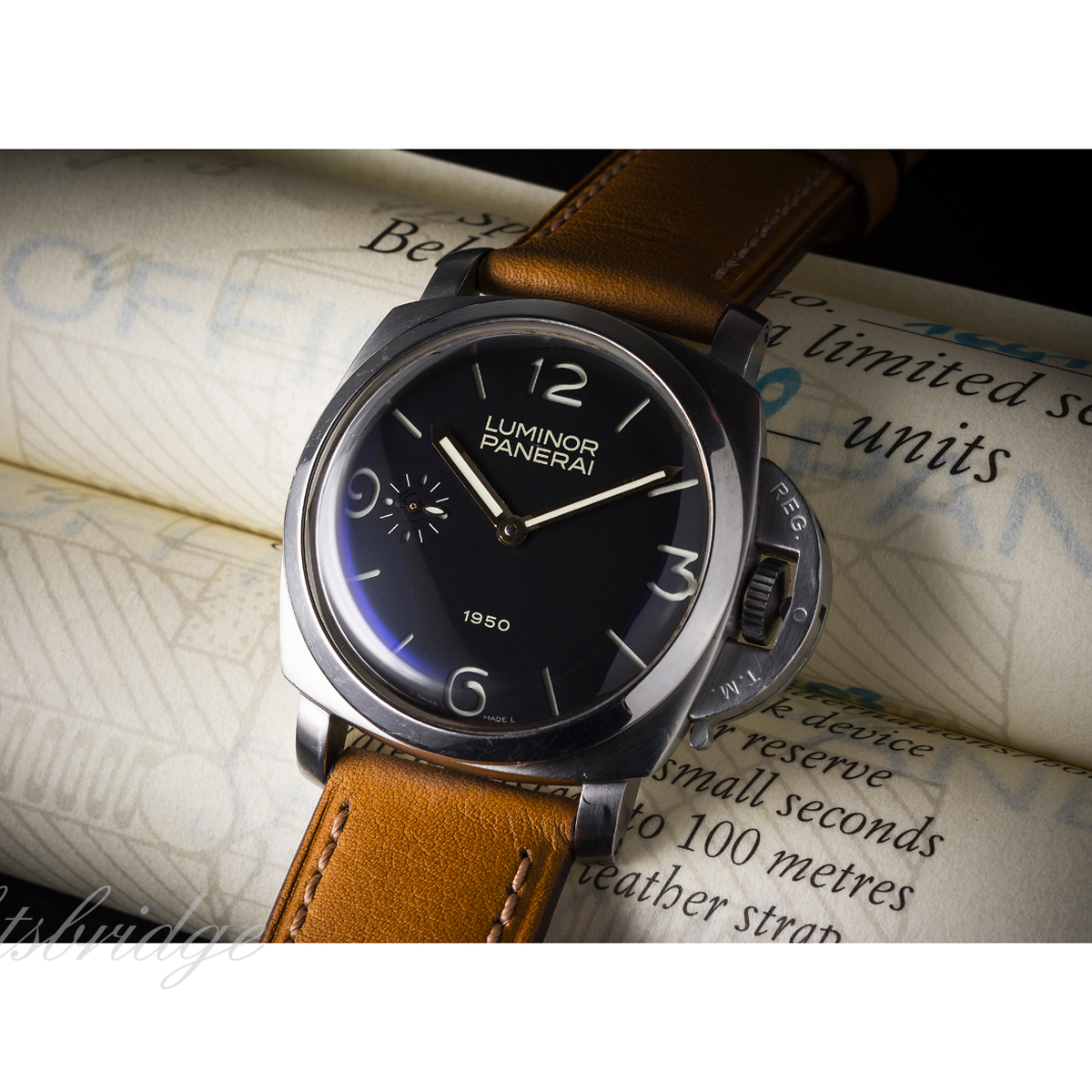 A GENTLEMAN'S STAINLESS STEEL PANERAI LUMINOR 1950 WRIST WATCH DATED 2003, PAM127, WITH BOX, - Image 2 of 2