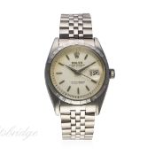 A GENTLEMAN'S STAINLESS STEEL ROLEX OYSTER PERPETUAL DATEJUST BRACELET WATCH DATED 1960, REF. 6605