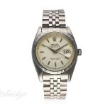 A GENTLEMAN'S STAINLESS STEEL ROLEX OYSTER PERPETUAL DATEJUST BRACELET WATCH DATED 1960, REF. 6605