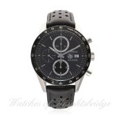 A GENTLEMAN'S STAINLESS STEEL TAG HEUER CARRERA AUTOMATIC CHRONOGRAPH WRIST WATCH DATED 2014, REF.