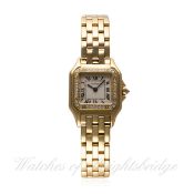 A FINE LADIES 18K SOLID GOLD & DIAMOND CARTIER PANTHERE BRACELET WATCH CIRCA 1990s, REF. 1280 2 WITH