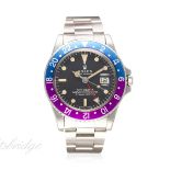 A GENTLEMAN'S STAINLESS STEEL ROLEX OYSTER PERPETUAL DATE GMT MASTER BRACELET WATCH CIRCA 1968, REF.