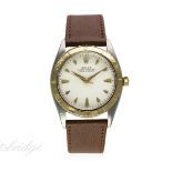 A GENTLEMAN'S STEEL & GOLD ROLEX OYSTER PERPETUAL TURN O GRAPH WRIST WATCH CIRCA 1953, REF. 6202