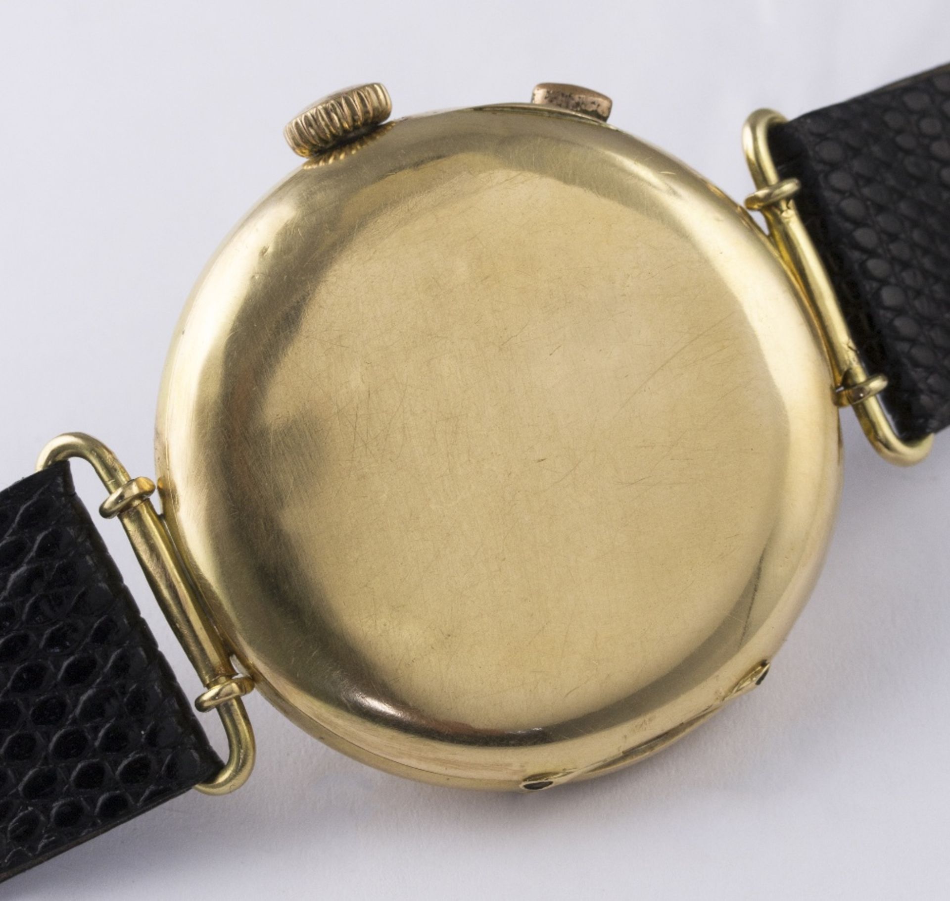 A GENTLEMAN'S 18K SOLID GOLD EBERHARD & CO SINGLE BUTTON CHRONOGRAPH WRIST WATCH CIRCA 1930s D: - Image 6 of 8