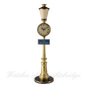 A JAEGER 8 DAY ALARM RUE DE LA PAIX "STREET LAMP" DESK CLOCK CIRCA 1960s
D: Ivory colour dial with