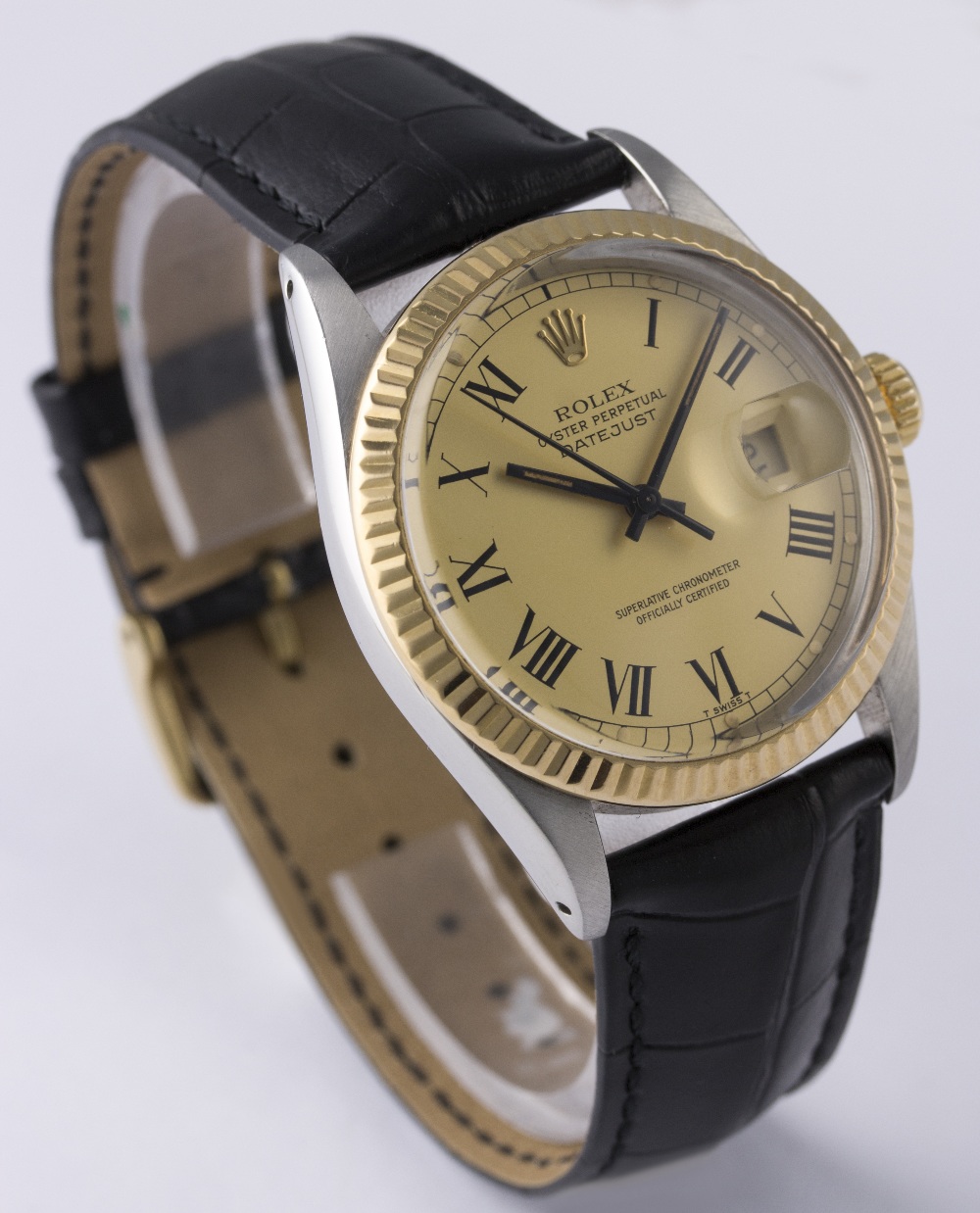 A GENTLEMAN'S STEEL & GOLD ROLEX OYSTER PERPETUAL DATEJUST WRIST WATCH CIRCA 1985, REF. 16013 " - Image 5 of 8