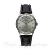 A GENTLEMAN'S STAINLESS STEEL IWC AUTOMATIC WRIST WATCH CIRCA 1960s
D: Silver dial with silver