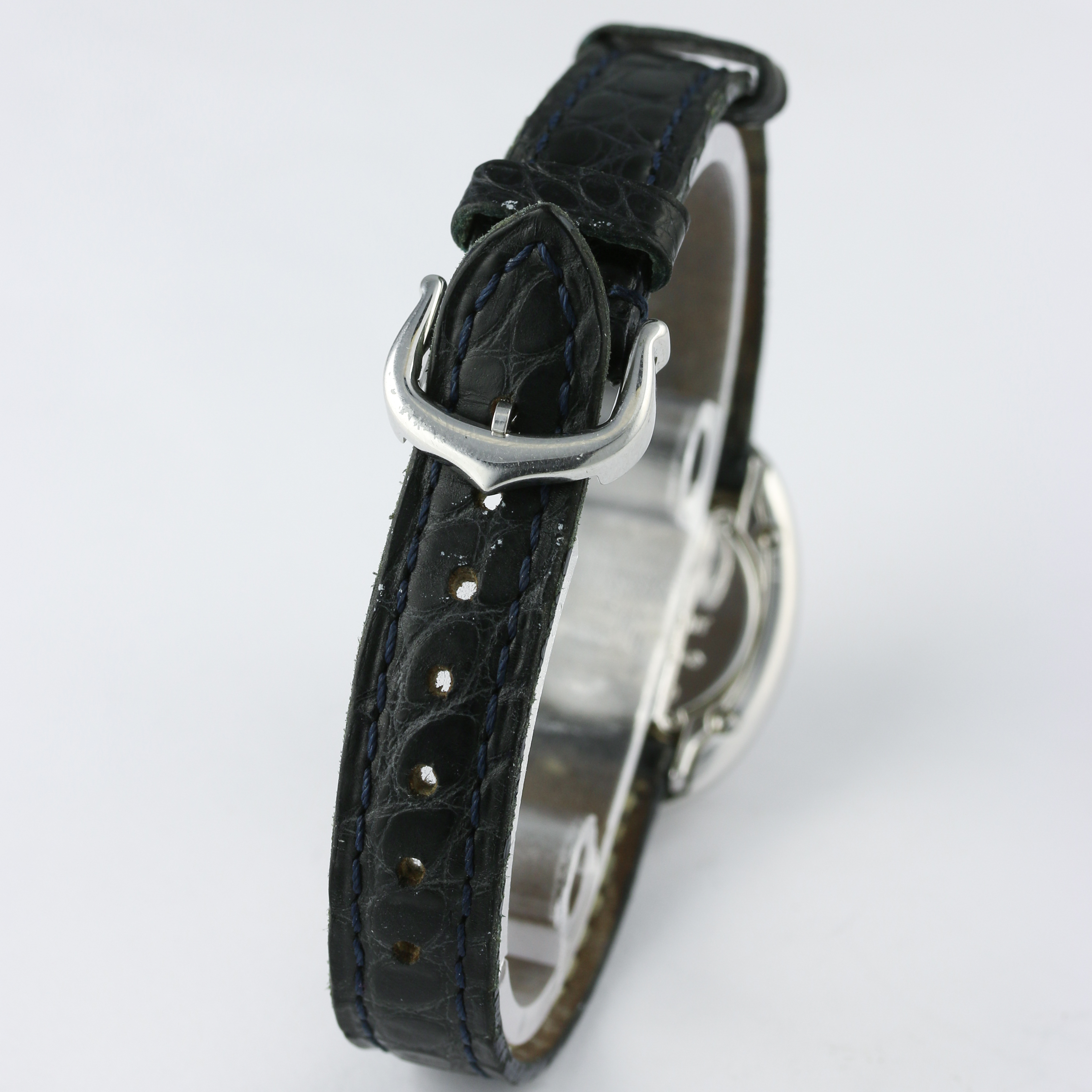 A LADIES 18K SOLID WHITE GOLD CARTIER BAIGNOIRE WRIST WATCH CIRCA 1990s, REF.1955  D: Silver dial - Image 5 of 6