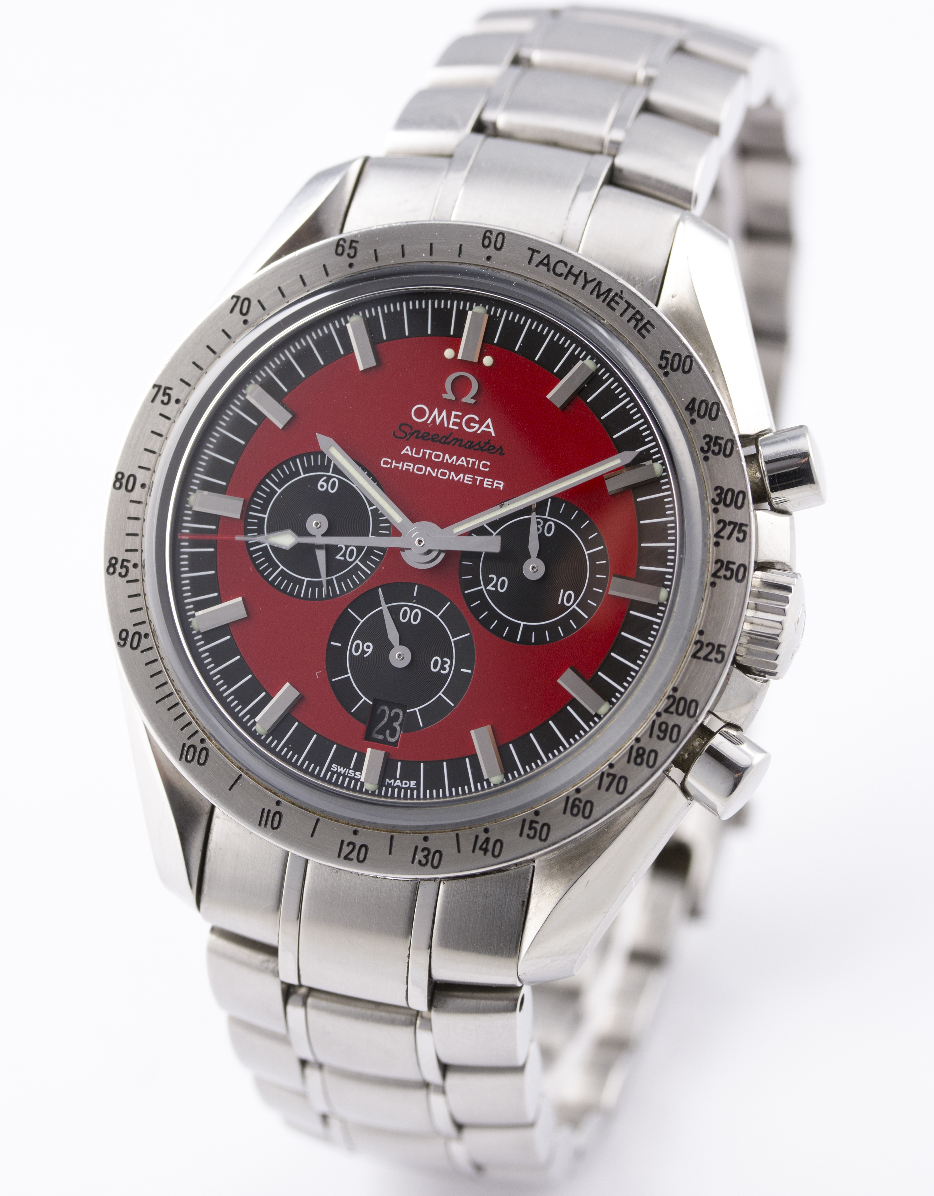 A GENTLEMAN'S STAINLESS STEEL OMEGA SPEEDMASTER AUTOMATIC CHRONOGRAPH BRACELET WATCH DATED 2007, - Image 2 of 7