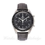 A GENTLEMAN'S STAINLESS STEEL OMEGA SPEEDMASTER PROFESSIONAL CHRONOGRAPH WRIST WATCH CIRCA 2005,