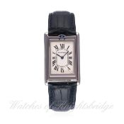 A GENTLEMAN'S STAINLESS STEEL CARTIER TANK BASCULANTE "JUMBO" WRIST WATCH CIRCA 2000s, REF. 2390