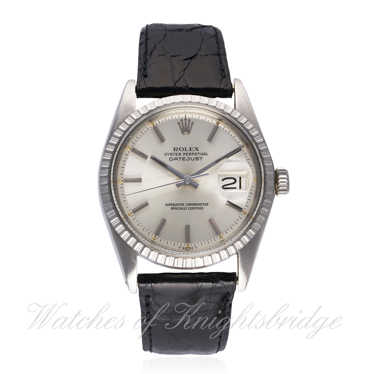 A GENTLEMAN'S STAINLESS STEEL ROLEX OYSTER PERPETUAL DATEJUST WRIST WATCH DATED 1974, REF. 1603 WITH