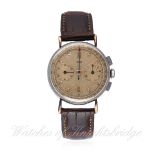 A RARE GENTLEMAN'S STEEL & GOLD JAEGER CHRONOGRAPH WRIST WATCH CIRCA 1940s, REF. 22324 D: