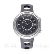 A RARE GENTLEMAN'S STAINLESS STEEL JAEGER LECOULTRE MEMOVOX SNOWDROP AUTOMATIC ALARM WRIST WATCH