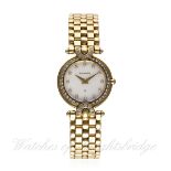 A LADIES 18K SOLID GOLD & DIAMOND BUCHERER BRACELET WATCH CIRCA 1990s D: Mother of pearl dial with