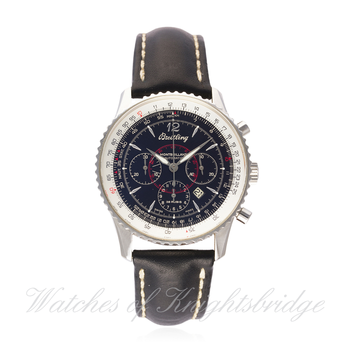 A GENTLEMAN`S STAINLESS STEEL BREITLING NAVITIMER MONTBRILLANT CHRONOGRAPH WRIST WATCH CIRCA 2008,