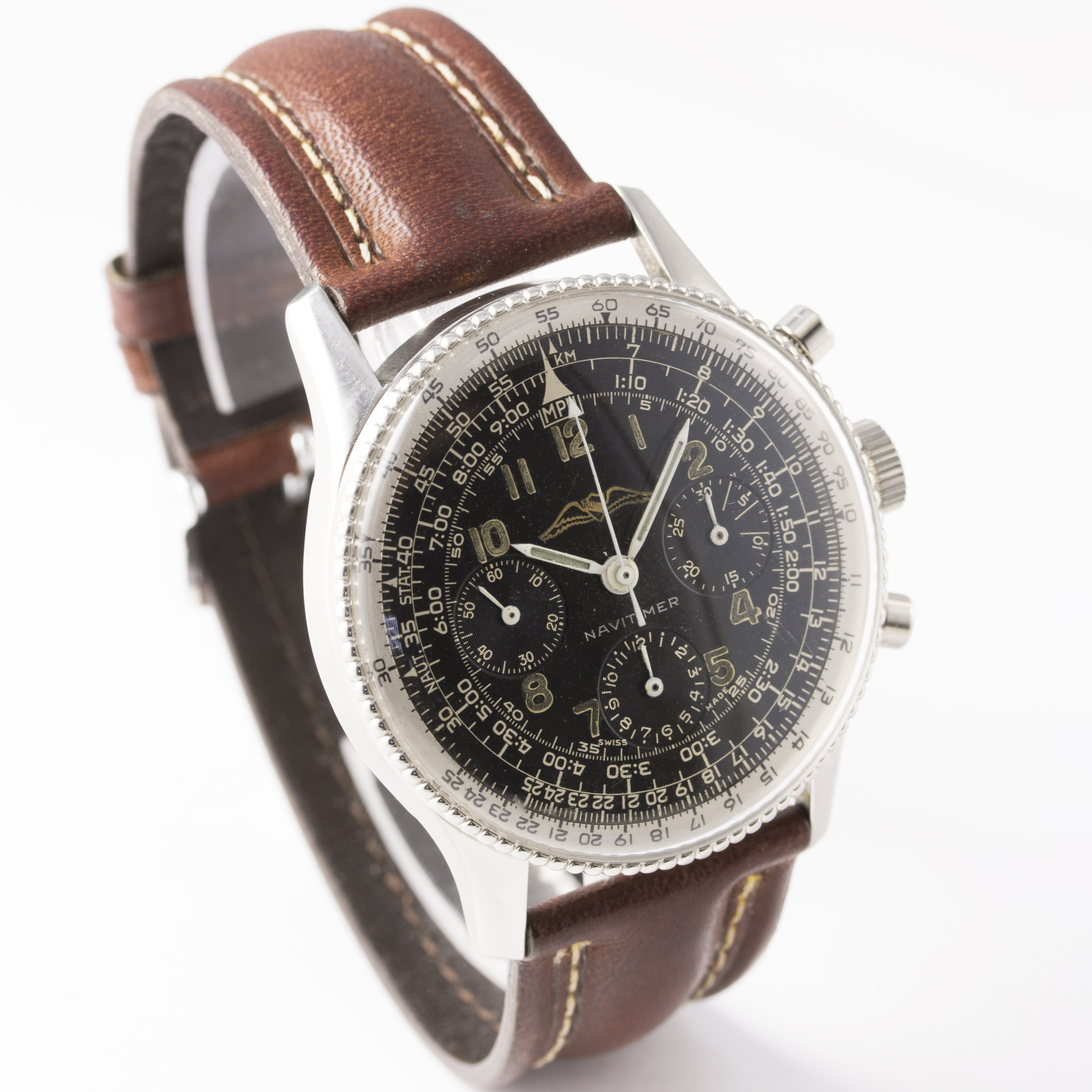 A RARE GENTLEMAN'S STAINLESS STEEL BREITLING AOPA NAVITIMER WRIST WATCH CIRCA 1950s, REF. 806 - Image 5 of 8