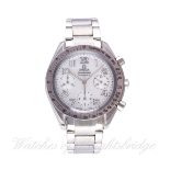 A LADIES STAINLESS STEEL OMEGA SPEEDMASTER AUTOMATIC CHRONOGRAPH BRACELET WATCH CIRCA 2009, REF.