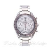 A LADIES STAINLESS STEEL OMEGA SPEEDMASTER AUTOMATIC CHRONOGRAPH BRACELET WATCH CIRCA 2009, REF.