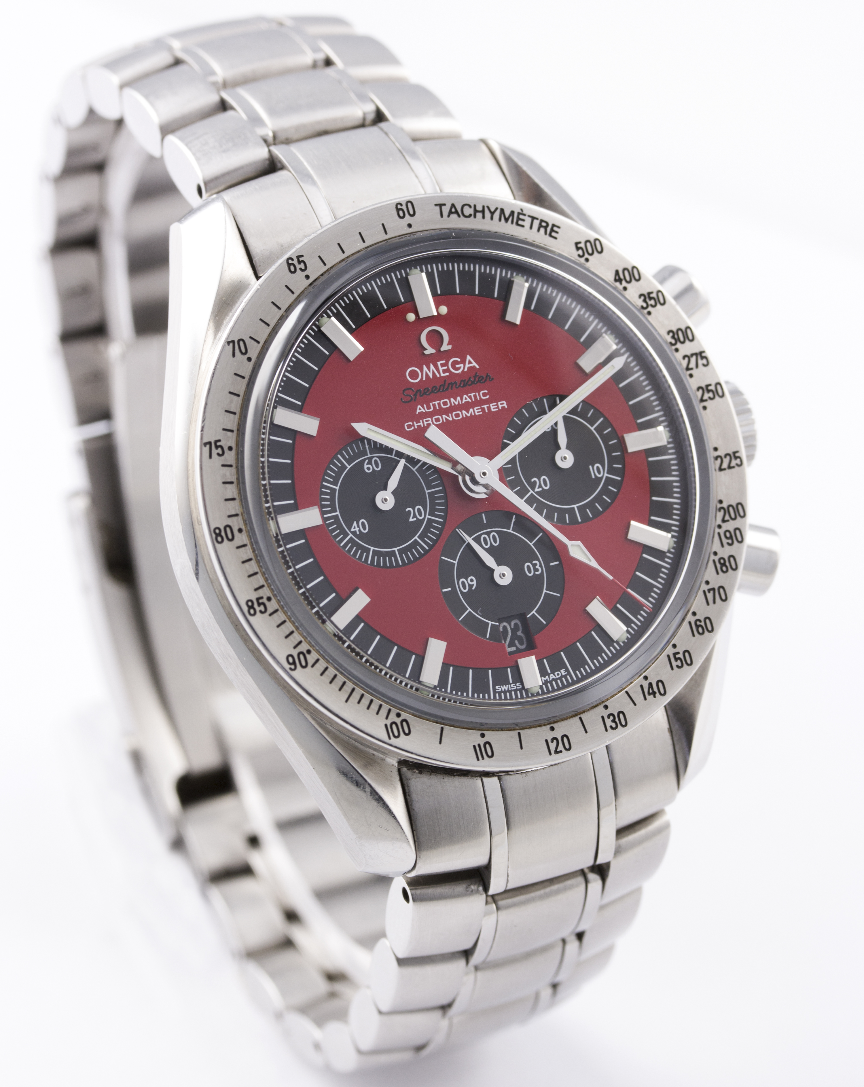 A GENTLEMAN'S STAINLESS STEEL OMEGA SPEEDMASTER AUTOMATIC CHRONOGRAPH BRACELET WATCH DATED 2007, - Image 5 of 7