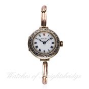 A LADIES 9CT SOLID GOLD ROLEX BRACELET WATCH CIRCA 1920s D: White enamel dial with Roman