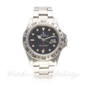 A GENTLEMAN’S STAINLESS STEEL ROLEX OYSTER PERPETUAL DATE EXPLORER II BRACELET WATCH
CIRCA 1987,