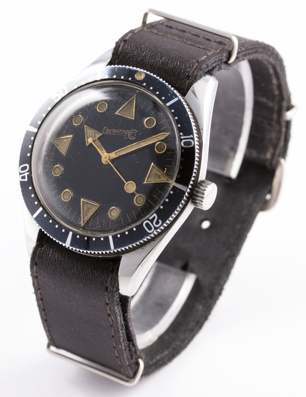 A RARE GENTLEMAN'S STAINLESS STEEL EBERHARD & CO AUTOMATIC DIVERS WRIST WATCH CIRCA 1961, NUMBER 247 - Image 5 of 9