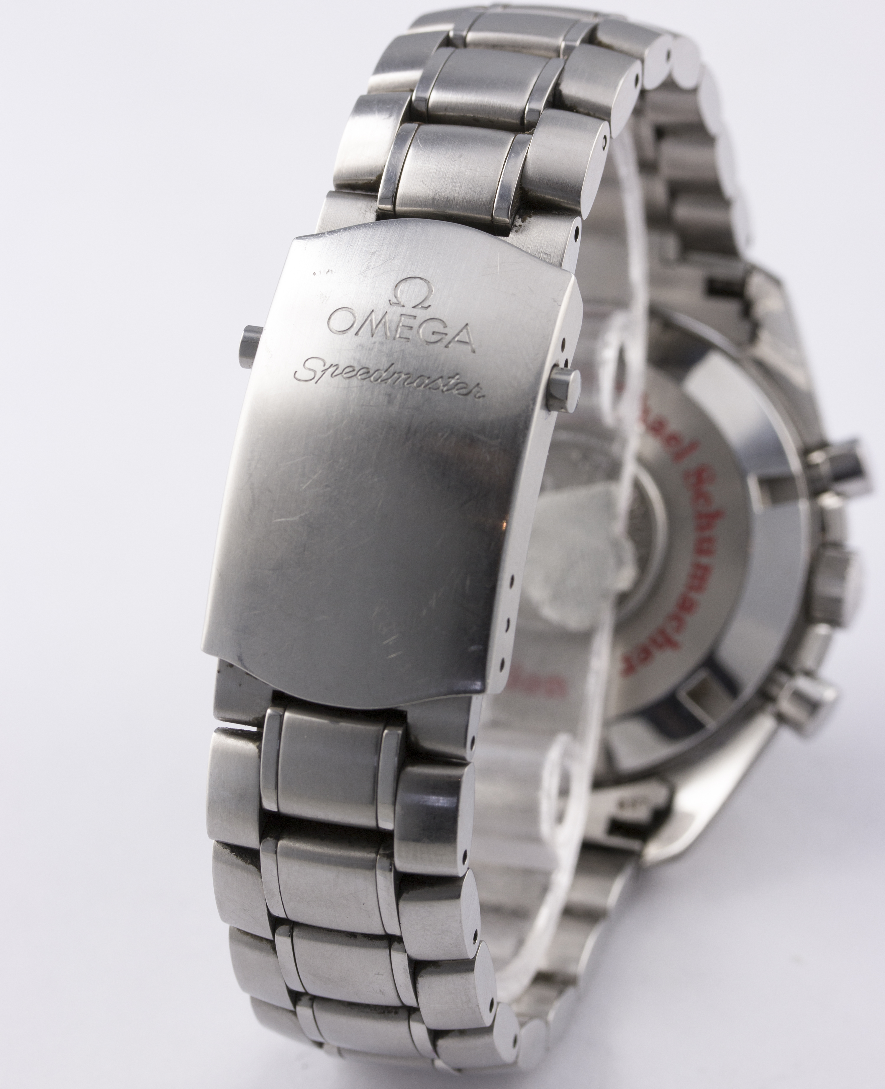 A GENTLEMAN'S STAINLESS STEEL OMEGA SPEEDMASTER AUTOMATIC CHRONOGRAPH BRACELET WATCH DATED 2007, - Image 6 of 7