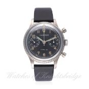 A RARE GENTLEMAN'S FRENCH MILITARY J. AURICOSTE TYPE 20 FLYBACK CHRONOGRAPH WRIST WATCH CIRCA