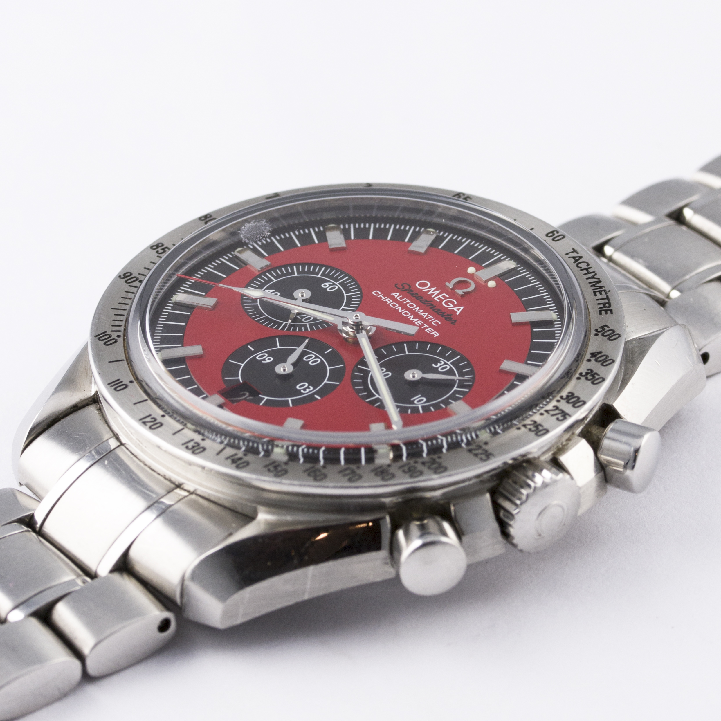 A GENTLEMAN'S STAINLESS STEEL OMEGA SPEEDMASTER AUTOMATIC CHRONOGRAPH BRACELET WATCH DATED 2007, - Image 3 of 7