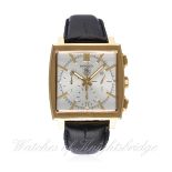 A RARE GENTLEMAN'S 18K SOLID GOLD TAG HEUER MONACO AUTOMATIC CHRONOGRAPH WRIST WATCH CIRCA 2011,