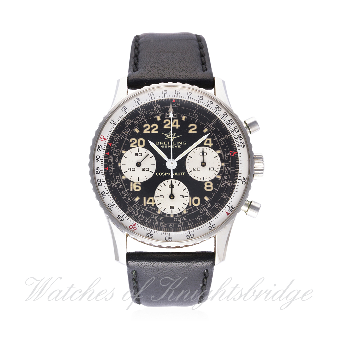 A GENTLEMAN'S STAINLESS STEEL BREITLING 24 HOUR COSMONAUTE CHRONOGRAPH WRIST WATCH CIRCA 1970s, REF.