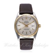 A GENTLEMAN'S STEEL & GOLD ROLEX OYSTER PERPETUAL DATEJUST WRIST WATCH CIRCA 1978, REF. 16013 D: