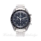 A GENTLEMAN'S STAINLESS STEEL OMEGA SPEEDMASTER PROFESSIONAL CHRONOGRAPH BRACELET WATCH CIRCA