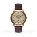 A RARE GENTLEMAN'S 18K SOLD PINK GOLD CARTIER 'RONDE' WRIST WATCH CIRCA 1950s, REF. R 8421 WITH